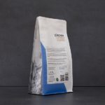 Lupinenkaffe Rückseite vor schwarzem Hintergrund