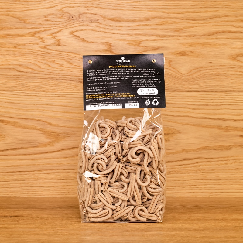 Pasta Sequercelle in Verpackung Rückseite